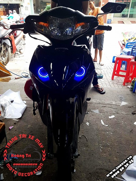 Độ đèn mắt cú xe Wave S110